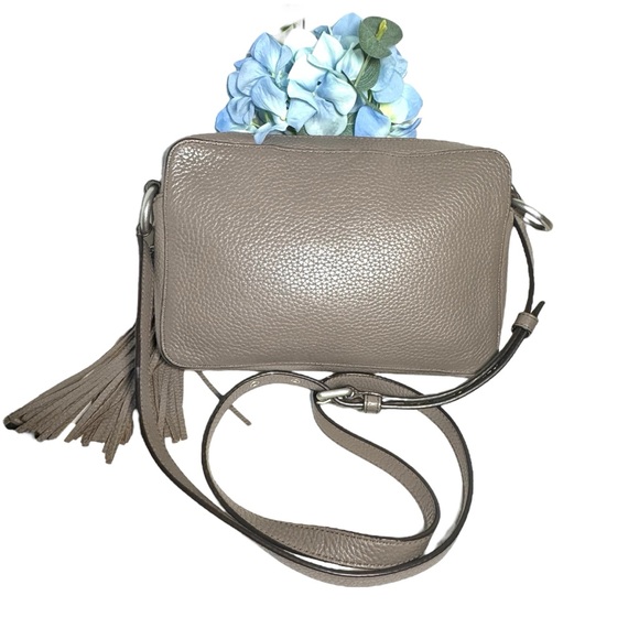 NWOT Michael Kors | Brooklyn Leather Mini Grommets Crossbody Bag, Cinder Taupe - Picture 4 of 12